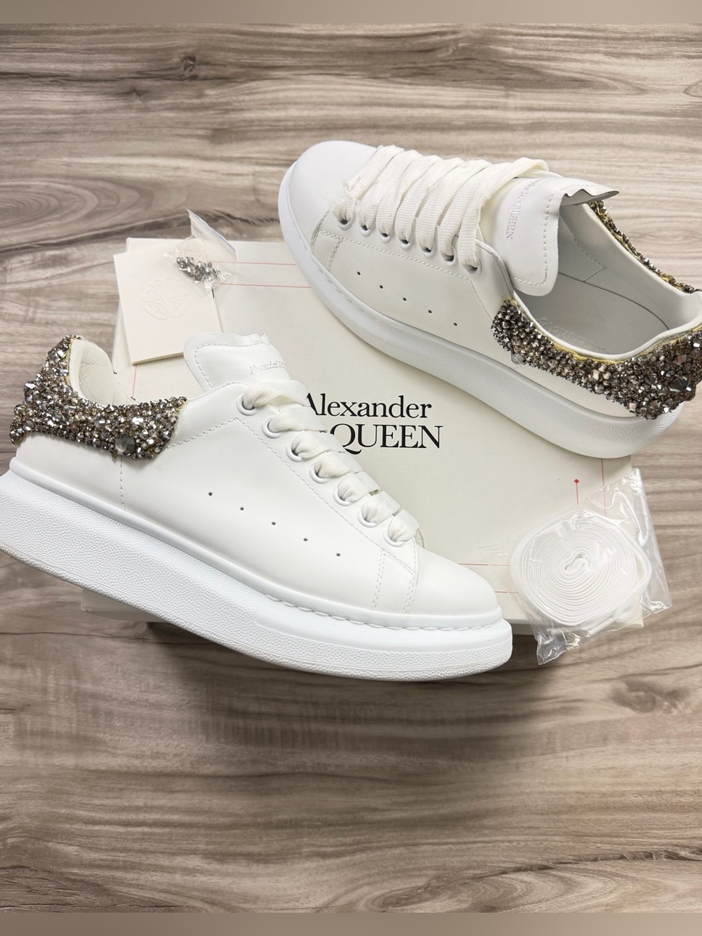 Alexander McQueen Oversized Crystal Sneaker Size 8 (EU 39) Womens